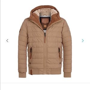Naketano Men's Puffer Jacket, XXL fits XL in Sand